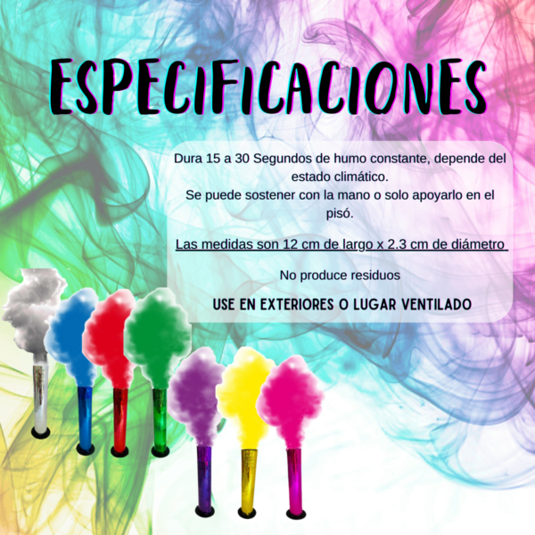 Bomba De Humo Colores Bengala Fiesta Cumple Celebración 1 Pz - Imagen 12