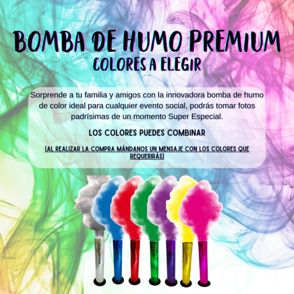Bomba De Humo Colores Bengala Fiesta Cumple Celebración 1 Pz - Imagen 11