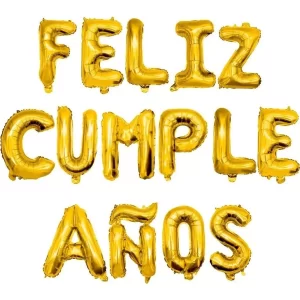 LETRERO FELIZ CUMPLEAÑOS DE GLOBO METALICO