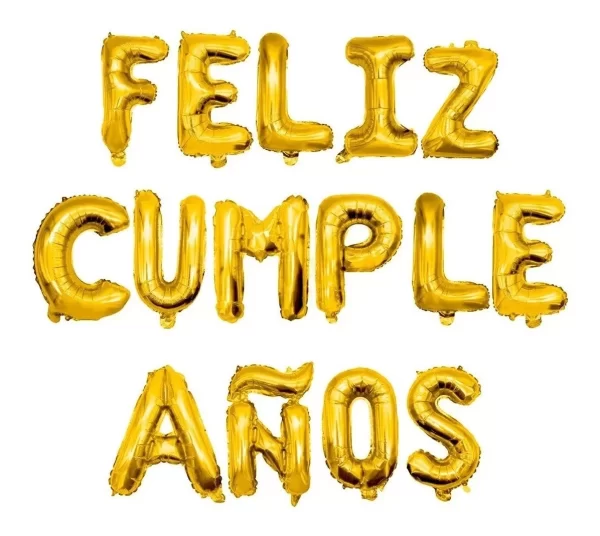 LETRERO FELIZ CUMPLEAÑOS DE GLOBO METALICO