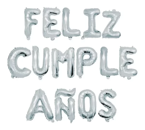 LETRERO FELIZ CUMPLEAÑOS DE GLOBO METALICO - Imagen 2