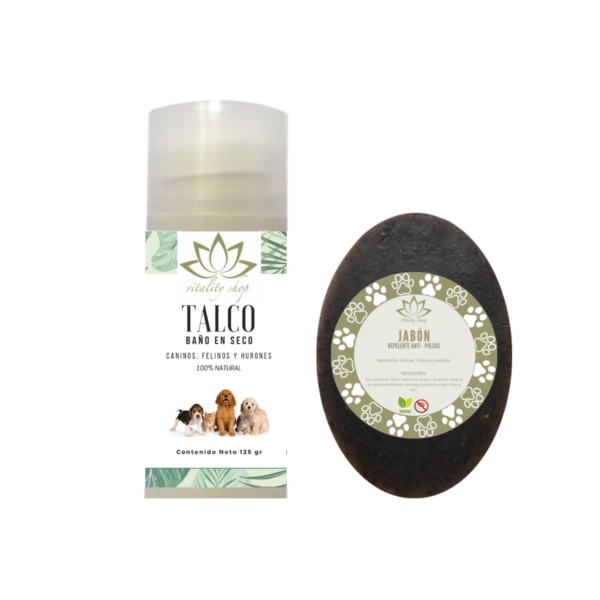 Talco Y Jabón Repelente Orgánico. Para Perros Gatos Mascotas 100 %natural - Imagen 2