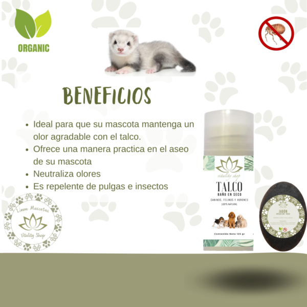 Talco Y Jabón Repelente Orgánico. Para Perros Gatos Mascotas 100 %natural - Imagen 4
