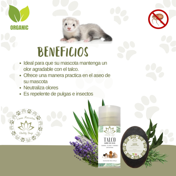 Talco Y Jabón Repelente Orgánico, Para Perros Gatos Mascotas 100 %natural - Imagen 4