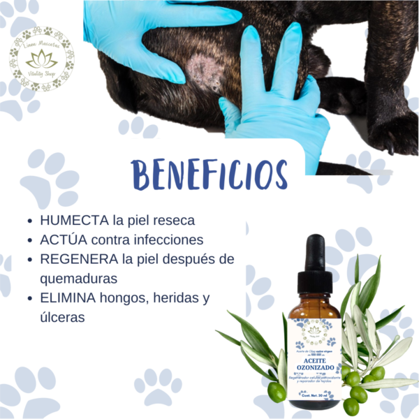 Aceite Ozonizado Desinfecta Hidrata Humecta Para Mascotas Perro Gato 30ML - Imagen 6