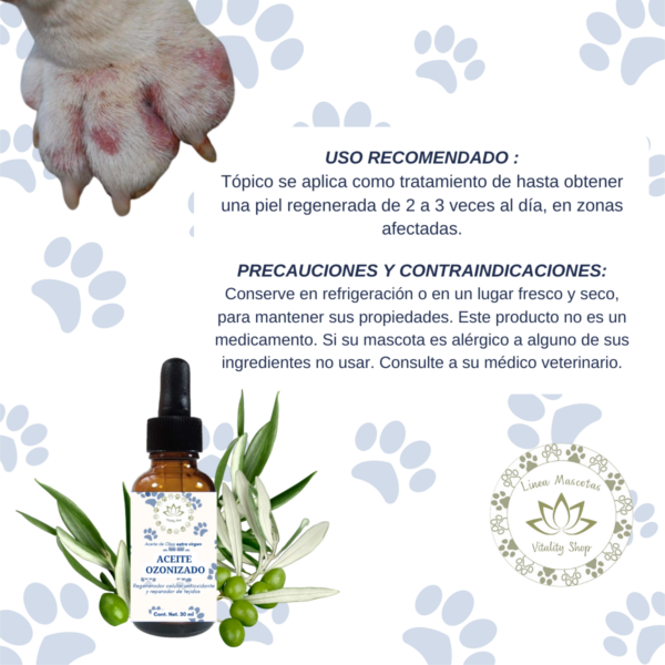 Aceite Ozonizado Desinfecta Hidrata Humecta Para Mascotas Perro Gato 30ML - Imagen 7