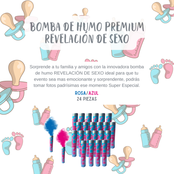 Bomba Revelación De Sexo Humo Bengala Baby shower Niño Niña 25pz - Imagen 6
