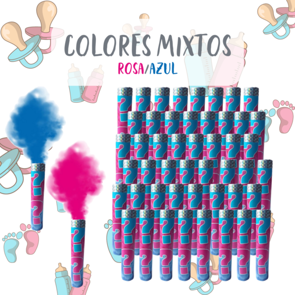 Bomba Revelación De Sexo Humo Bengala Baby shower Niño Niña 50pz - Imagen 2