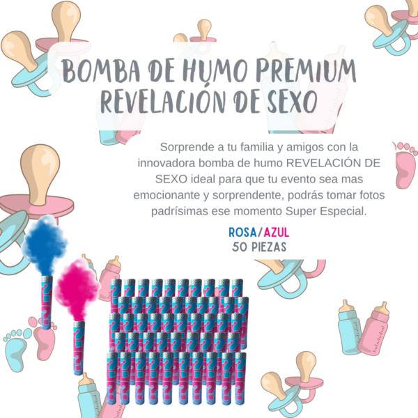 Bomba Revelación De Sexo Humo Bengala Baby shower Niño Niña 50pz - Imagen 6
