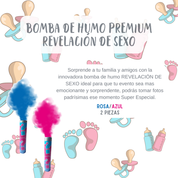 Bomba Revelación De Sexo Humo Bengala Baby shower Niño Niña 2pz - Imagen 6