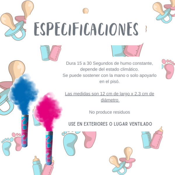 Bomba Revelación De Sexo Humo Bengala Baby shower Niño Niña 2pz - Imagen 7