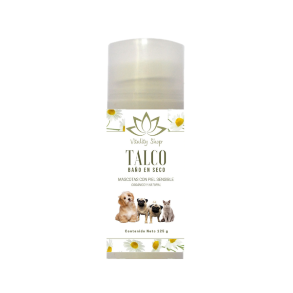 Talco Baño En Seco, Orgánico. Para Perros, Gatos Y Hurones 125g. Piel Sensible - Imagen 2
