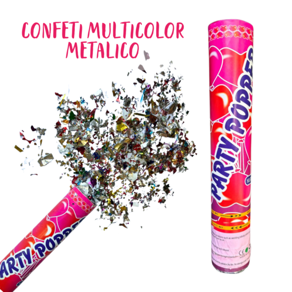 BAZUCA LANZADOR DE CONFETI METALICO DE COLORES