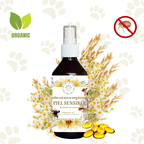 Baño En Seco Orgánico Piel Sensible Con Repelentes Naturales 250ml - Imagen 2