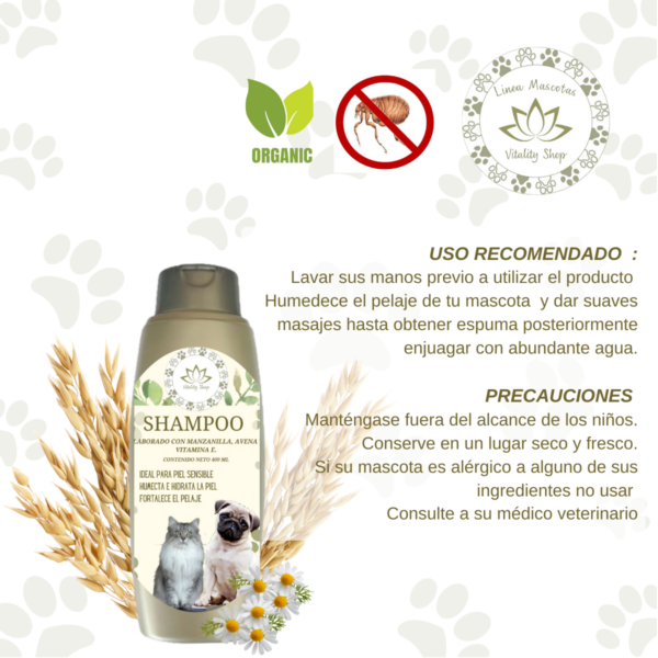 Shampoo Orgánico Anti Pulgas Para Mascota Piel Sensible - Imagen 3