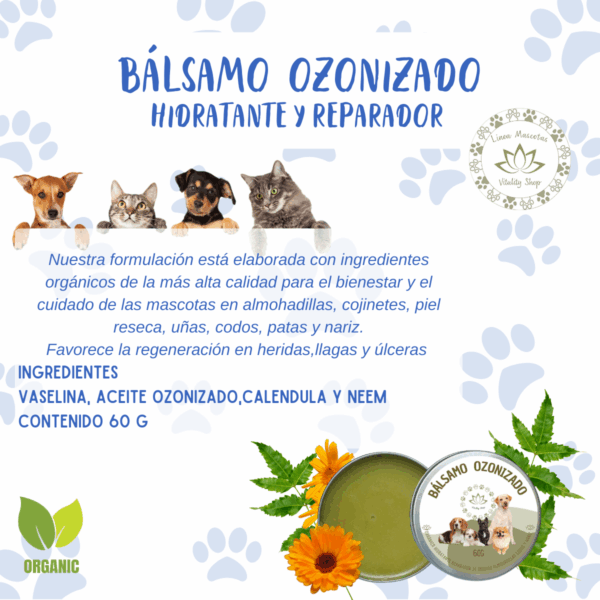 Bálsamo Ozonizado Reparador Hidratante Heridas Perro Gato 60g - Imagen 3