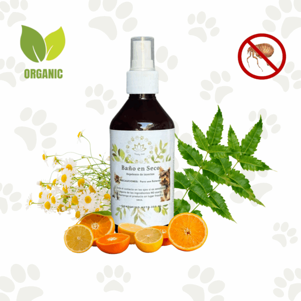 Baño En Seco Orgánico Para Mascota Repelente Perro Gato 250ml - Imagen 2
